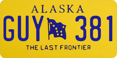 AK license plate GUY381