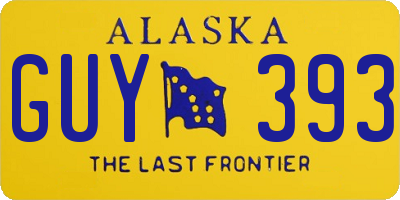 AK license plate GUY393