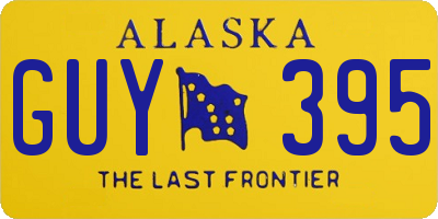 AK license plate GUY395