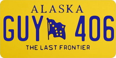 AK license plate GUY406