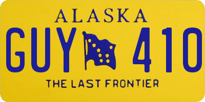 AK license plate GUY410