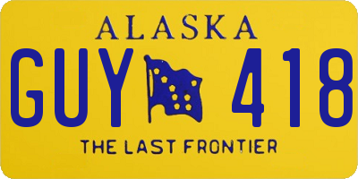 AK license plate GUY418
