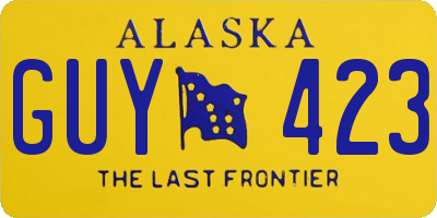 AK license plate GUY423