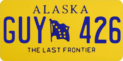 AK license plate GUY426