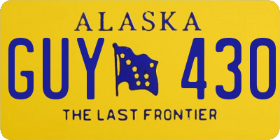 AK license plate GUY430