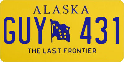 AK license plate GUY431
