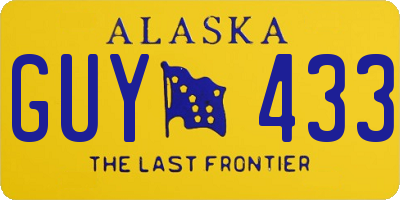 AK license plate GUY433