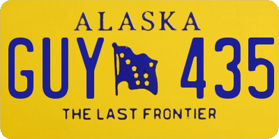 AK license plate GUY435