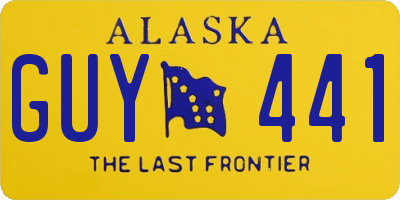 AK license plate GUY441