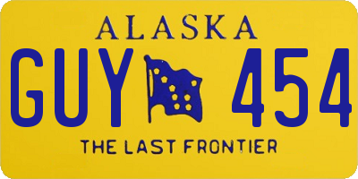 AK license plate GUY454