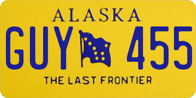 AK license plate GUY455
