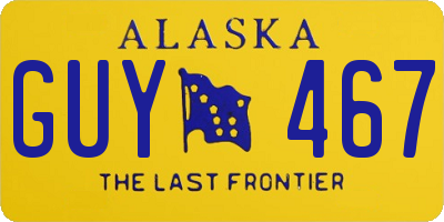 AK license plate GUY467