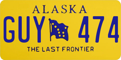 AK license plate GUY474