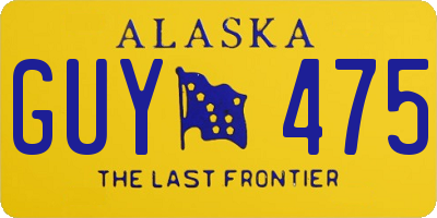 AK license plate GUY475