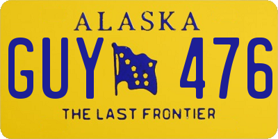 AK license plate GUY476