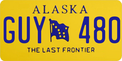 AK license plate GUY480