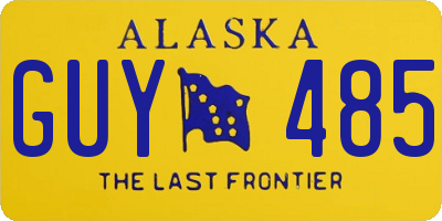 AK license plate GUY485