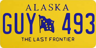 AK license plate GUY493