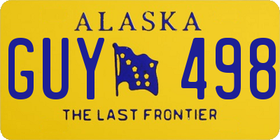 AK license plate GUY498