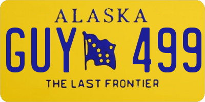 AK license plate GUY499