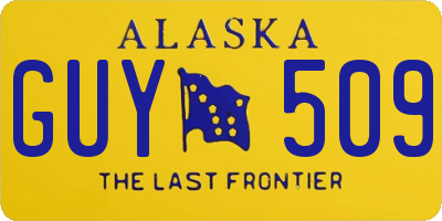 AK license plate GUY509