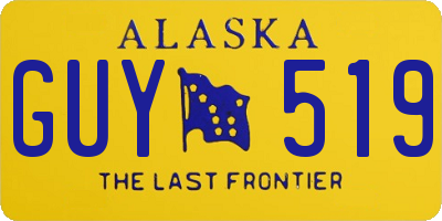 AK license plate GUY519