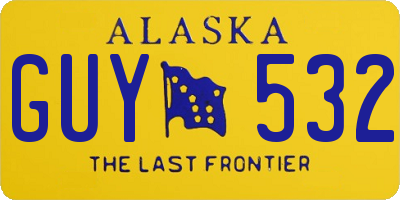 AK license plate GUY532