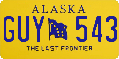 AK license plate GUY543