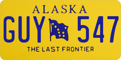 AK license plate GUY547