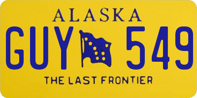 AK license plate GUY549