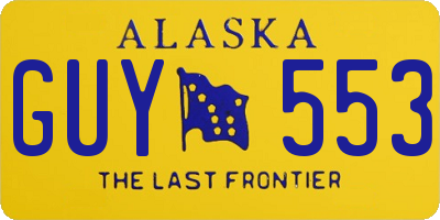 AK license plate GUY553