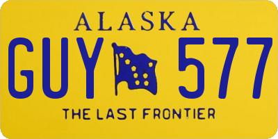 AK license plate GUY577