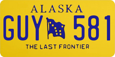 AK license plate GUY581