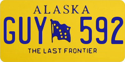 AK license plate GUY592