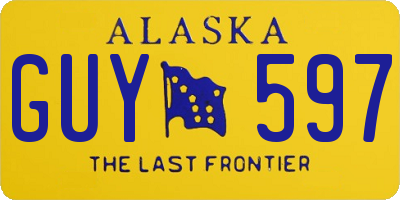 AK license plate GUY597