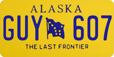 AK license plate GUY607