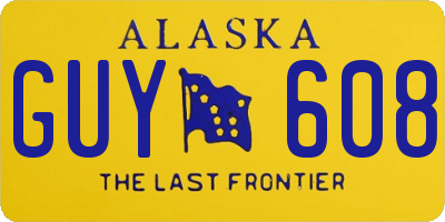 AK license plate GUY608