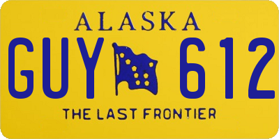 AK license plate GUY612