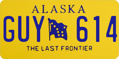 AK license plate GUY614