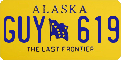 AK license plate GUY619