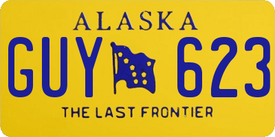 AK license plate GUY623