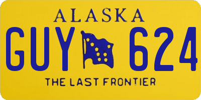 AK license plate GUY624