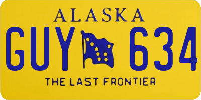 AK license plate GUY634