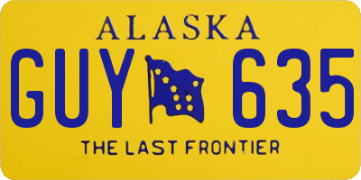 AK license plate GUY635