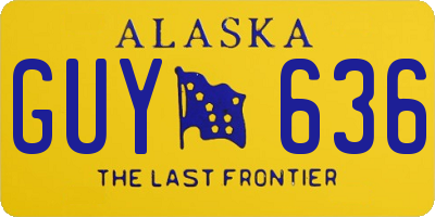 AK license plate GUY636