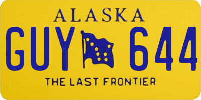 AK license plate GUY644