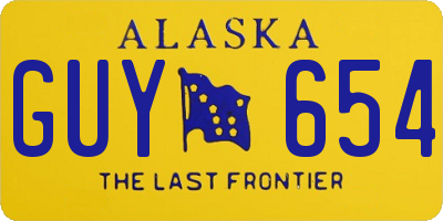 AK license plate GUY654