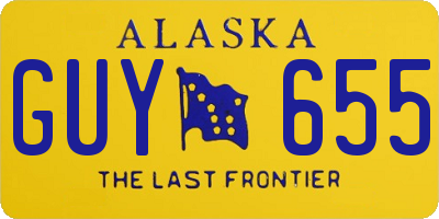 AK license plate GUY655