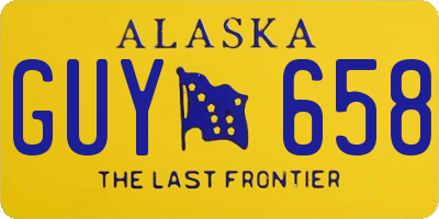 AK license plate GUY658