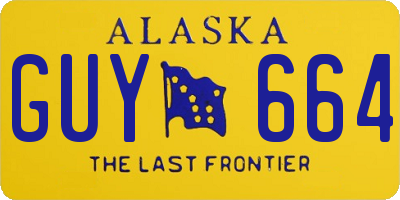 AK license plate GUY664